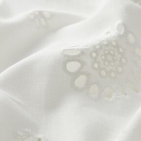 Tessuto in cotone con ricamo forato a fiori – bianco, 