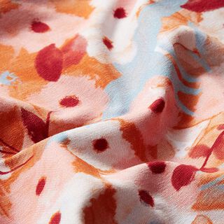 jersey di cotone GOTS, uccelli e fiori | Tula – rosa, 