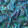 Fiori Paisley a righe glitterate in raso di chiffon – turchese/nero,  thumbnail number 2