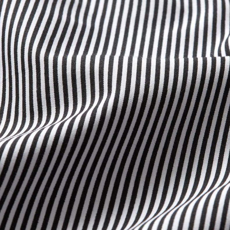 popeline di cotone Mini righe – nero/bianco,  image number 2