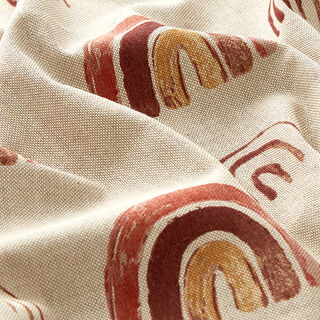 Tessuto arredo mezzo panama arcobaleno – naturale/rosso, 