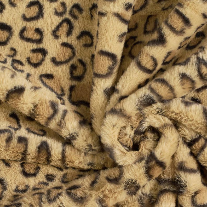 Pelliccia sintetica super morbida con stampa leopardata – oro anticato/nero, image number 3