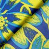 tessuto crêpe satin Grandi fiori di camomilla – indaco/giallo limone,  thumbnail number 4
