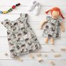 tessuto in cotone cretonne Gatti in un prato fiorito – grigio argento,  thumbnail number 6