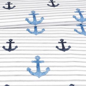 jersey di cotone Toppe di ancora | Glitzerpüppi – bianco/grigio argento, 