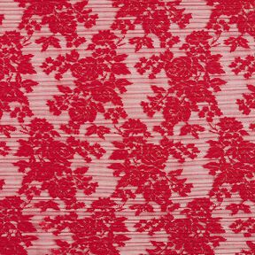 Pizzo plissettato con fiori – rosso carminio, 