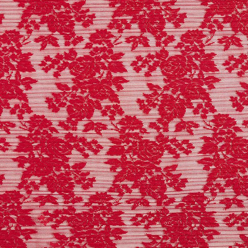 Pizzo plissettato con fiori – rosso carminio,  image number 1