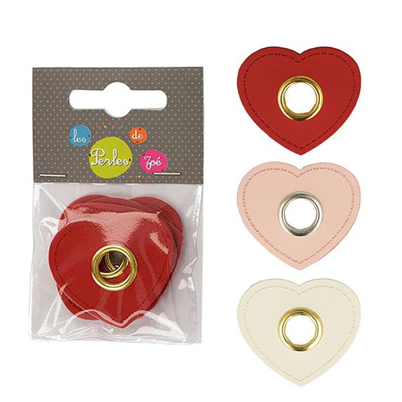 applicazione in similpelle con occhiello, cuore [ 4 pezzo/i ] – rosé,  image number 2