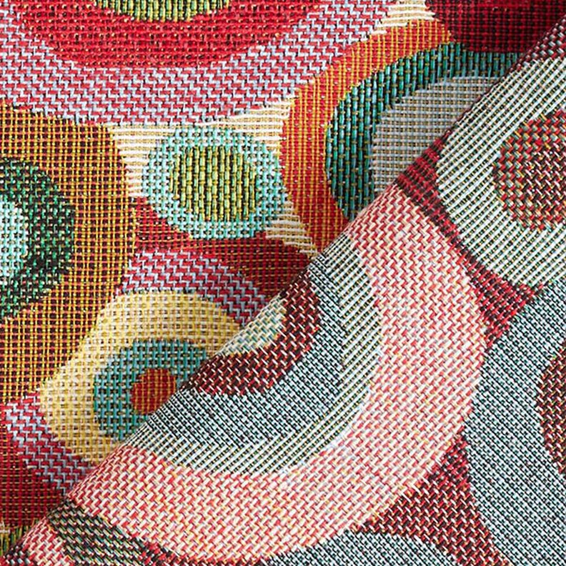 tessuto arredo gobelin Cerchi colorati – beige chiaro/rosso carminio, image number 4