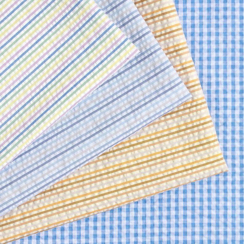 seersucker cotone Mix di strisce – bianco,  image number 5