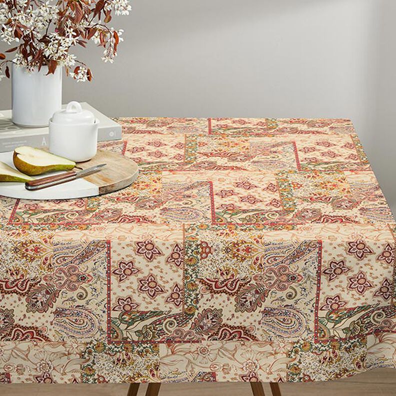 tessuto arredo mezzo panama Retro Paisley – beige,  image number 7