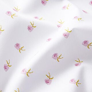 popeline di cotone roselline – bianco, 