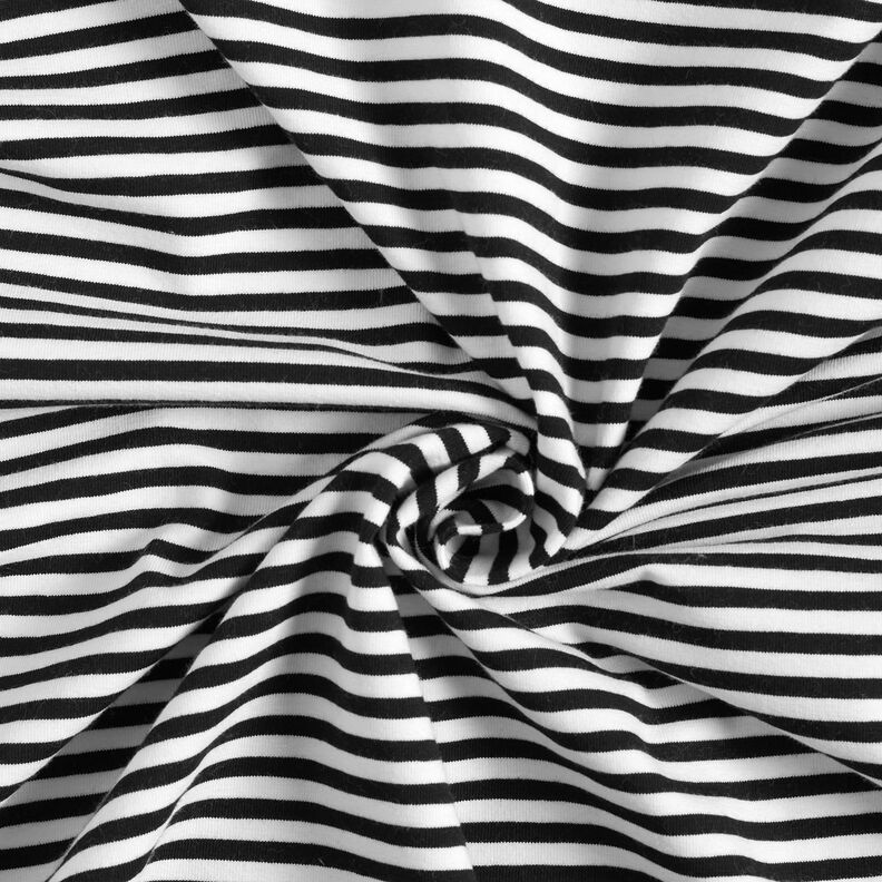 jersey di cotone righe sottili – nero/bianco,  image number 1