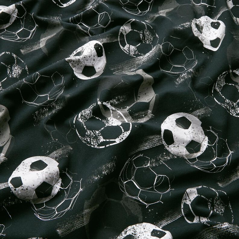 jersey di cotone Reti di calcio | Glitzerpüppi – nero/grigio,  image number 1