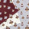 tessuto in cotone popeline palline con punta per albero di Natale – grigio/oro,  thumbnail number 5