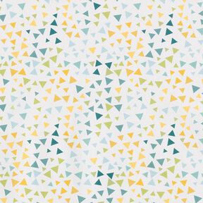 popeline di cotone, triangoli colorati – bianco, 