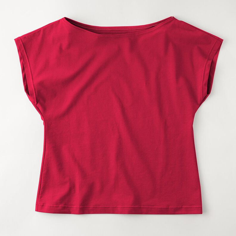 jersey di cotone medio tinta unita – lampone, image number 12