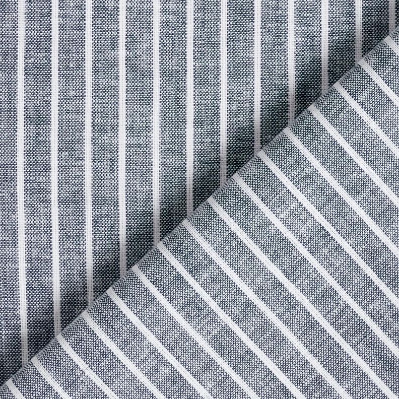 misto cotone-lino righe ampie – blu notte/bianco, image number 4