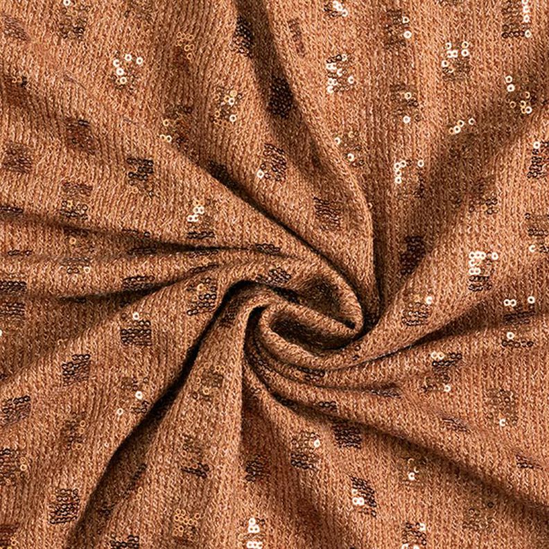 Tasche in maglia con quadrati di paillettes – caramello, image number 3