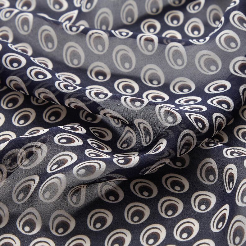 Occhio di pavone in chiffon – blu marino/blu marino,  image number 2
