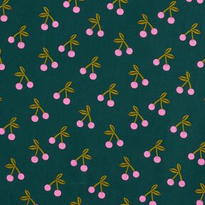 cotone rivestito Ciliegie carine – verde scuro, 