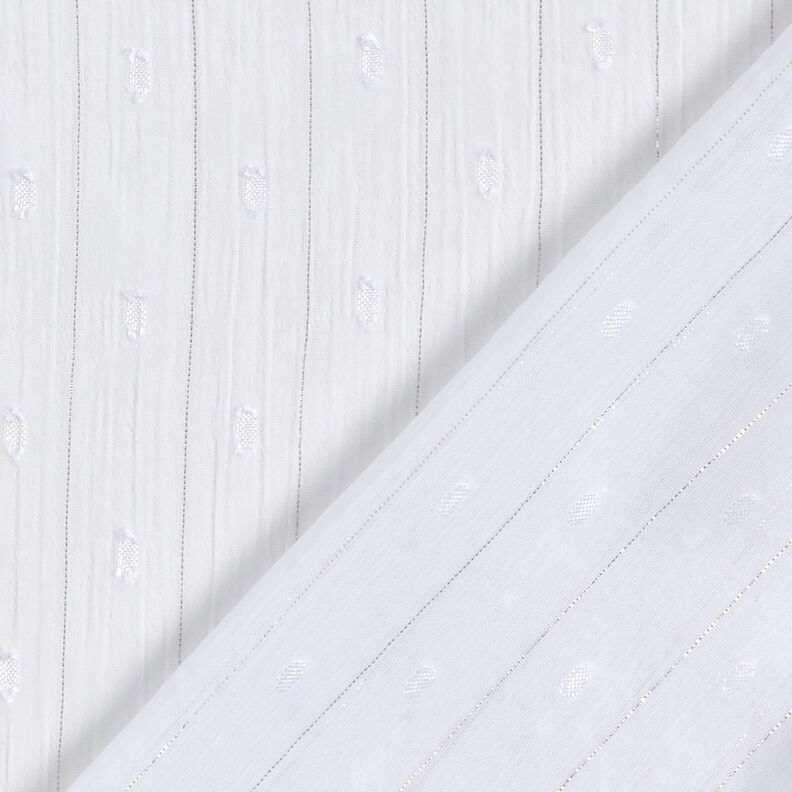 Chiffon Dobby gessato metallizzato – bianco/argento effetto metallizzato,  image number 4