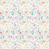 tessuto in cotone percallepiccoli fiori e foglie – rosa/giallo,  thumbnail number 1