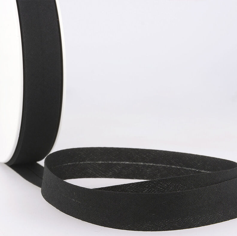Nastro in sbieco Polycotton [20 mm] – nero,  image number 1