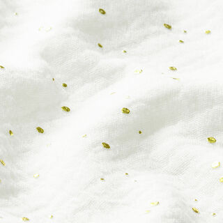 mussola di cotone, macchie dorate sparse – bianco/oro, 