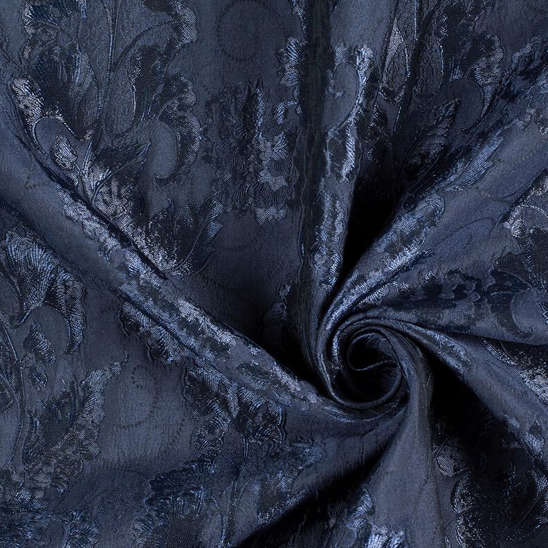 jacquard abbigliamento broccato fiori – blu marino, image number 3
