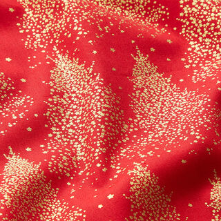 tessuto in cotone popeline Polvere d'oro degli abeti – rosso/oro, 