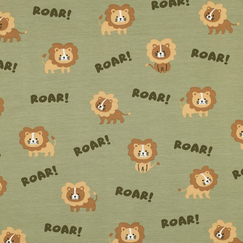 jersey di cotone leone | Poppy Fabrics – pistacchio/marrone capriolo, image number 1