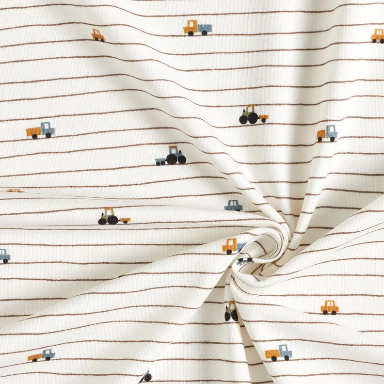 jersey di cotone Mini veicoli sulle strisce – bianco lana,  image number 3