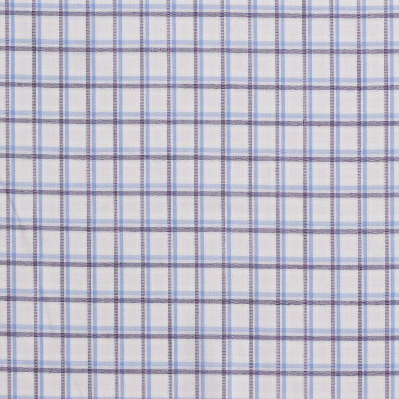 Tessuto per camicia a quadri sfalsati – bianco/azzurro,  image number 1