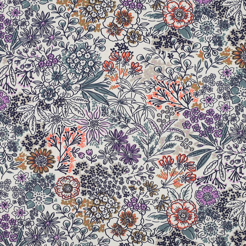 popeline di cotone fiori selvatici | Poppy Fabrics – bianco, image number 1