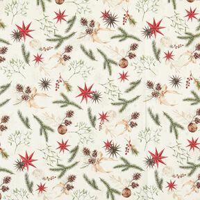 tessuto arredo Jacquard lurex rami d’abete – naturale/oro, 