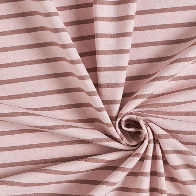 Jersey in cotone a righe strette e larghe – rosa antico chiaro/rosa antico scuro,  image number 3