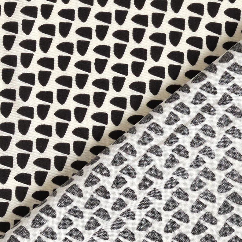 tessuto per camicette Grafica astratta – crema/nero,  image number 4