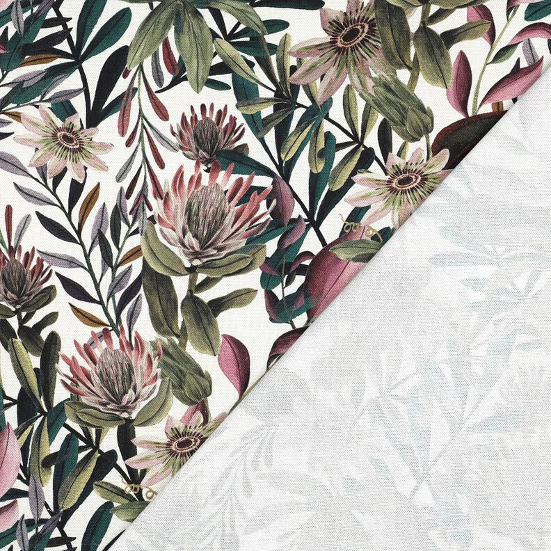 tessuto arredo tessuti canvas fiori artistici – avorio/pino scuro,  image number 4