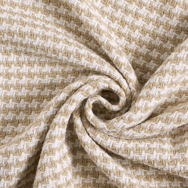 Tessuto grezzo per cappotto pied de poule – beige/bianco,  image number 4