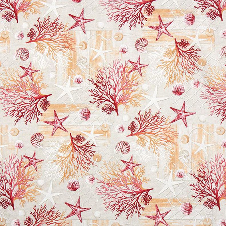 tessuto arredo tessuti canvas collage stile navy – rosso/arancione,  image number 1