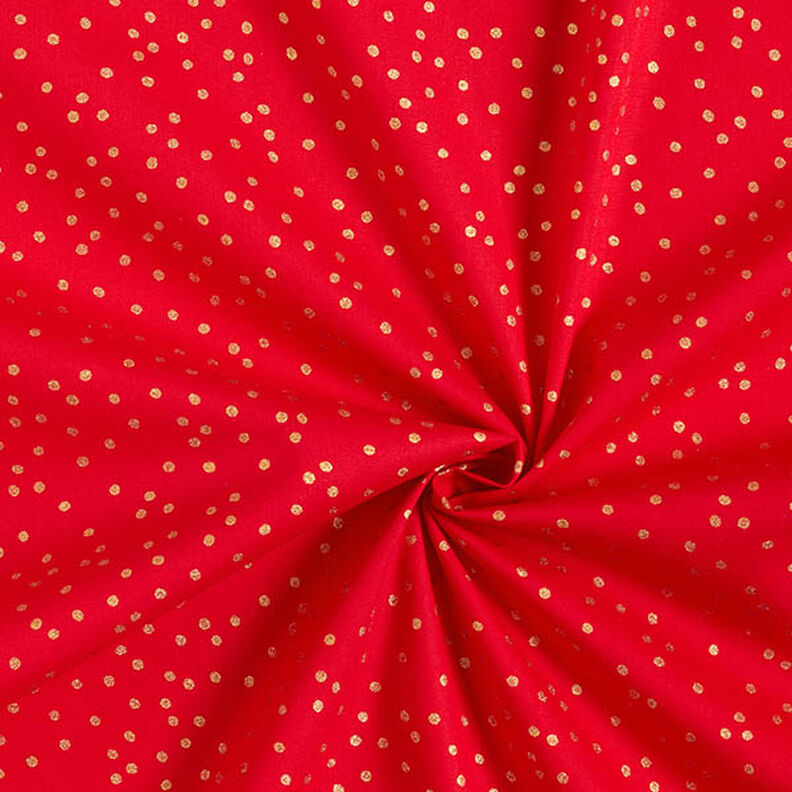 tessuto in cotone popeline Punti fini – rosso/oro,  image number 3
