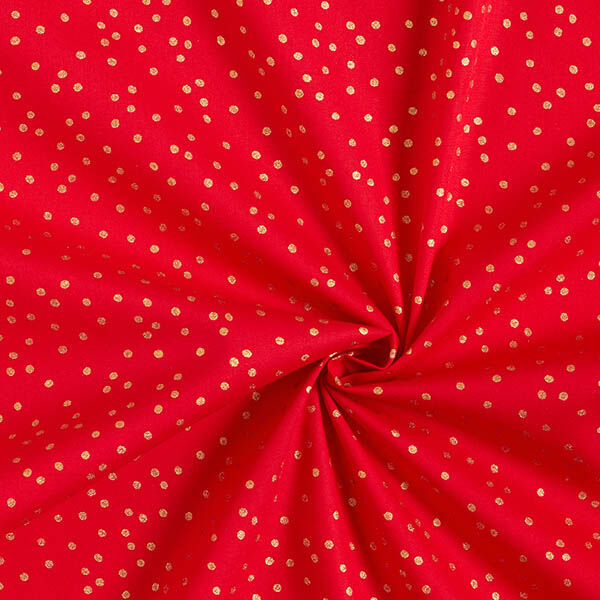 tessuto in cotone popeline Punti fini – rosso/oro, image number 3