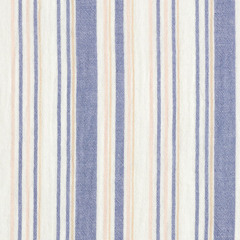 mussolina / tessuto doppio increspato righe tinte in filo | Poppy – bianco/blu marino,  image number 1