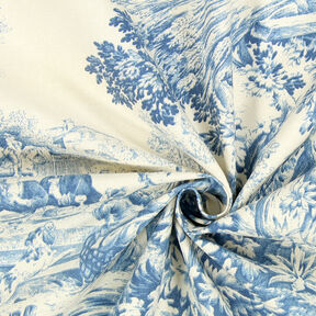 Toile de Jouy – blu acciaio, 