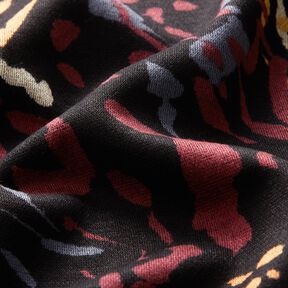 jersey di viscosa Macchie di colore astratte – nero/rosso Bordeaux, 