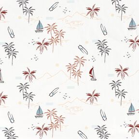 jersey di cotone Spiaggia tropicale – avorio/caramello, 