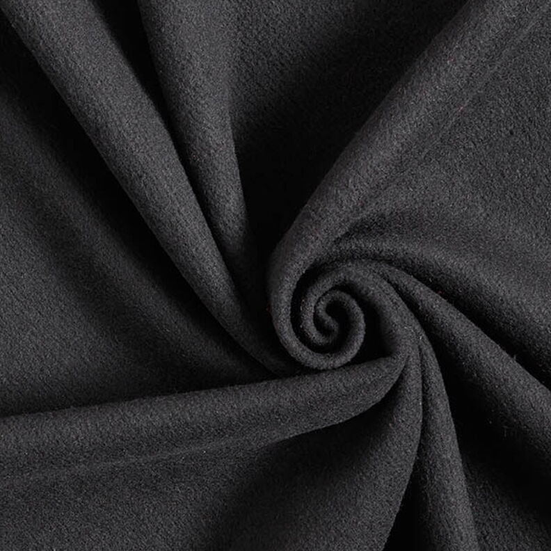 Tessuto per cappotti misto lana, tinta unita – nero,  image number 1