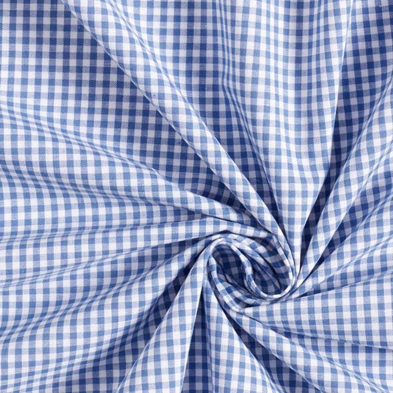 popeline di cotone piccoli quadretti Vichy, tinto in filo – colore blu jeans/bianco,  image number 5