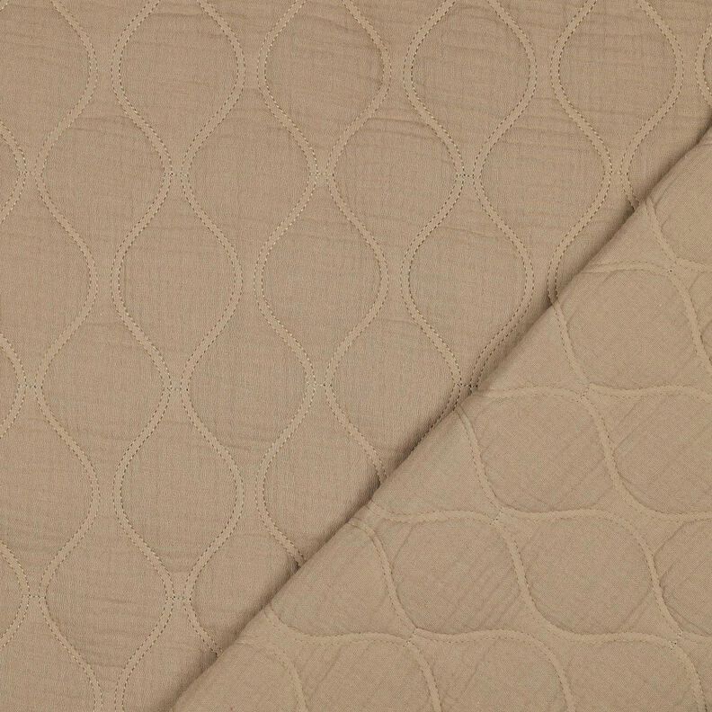 tessuto trapuntato mussola Onde – beige scuro, image number 4